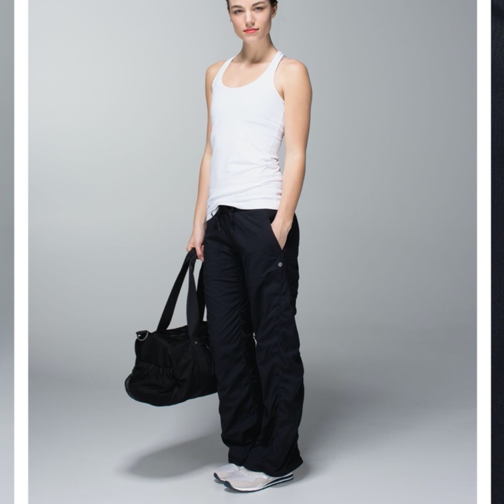 Lululemon Studio Pant Coal Lined Black Cinch Hem